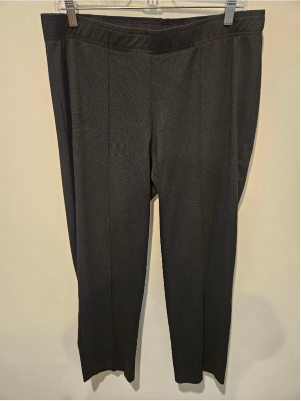 Women's Croft & Barrow Black Ponte Pull-On Stretch Trousers L